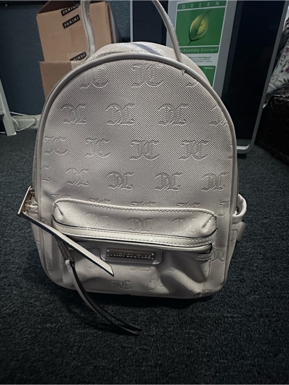 Juicy Couture Cream Mini Logo Backpack
